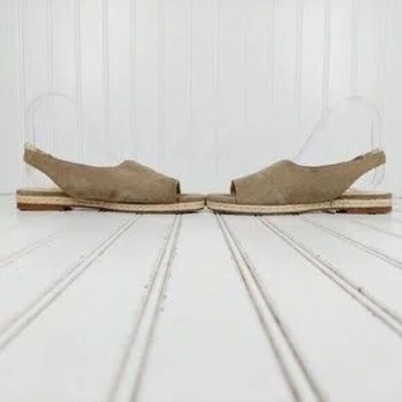 Women's Suede Sling Back Espadrille Sandals Sole Society Dolven Leather Flats 9 - Picture 2 of 8